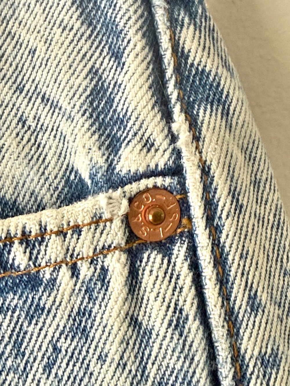 VTG 90s Levi's 501 Acid Wash Jeans Straight Leg High Rise Button Fly USA Sz 31 - Picture 7 of 16
